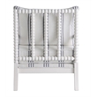 Pemberly Row Set of 2 Upholstered Bobbin Accent Chairs in White and Navy