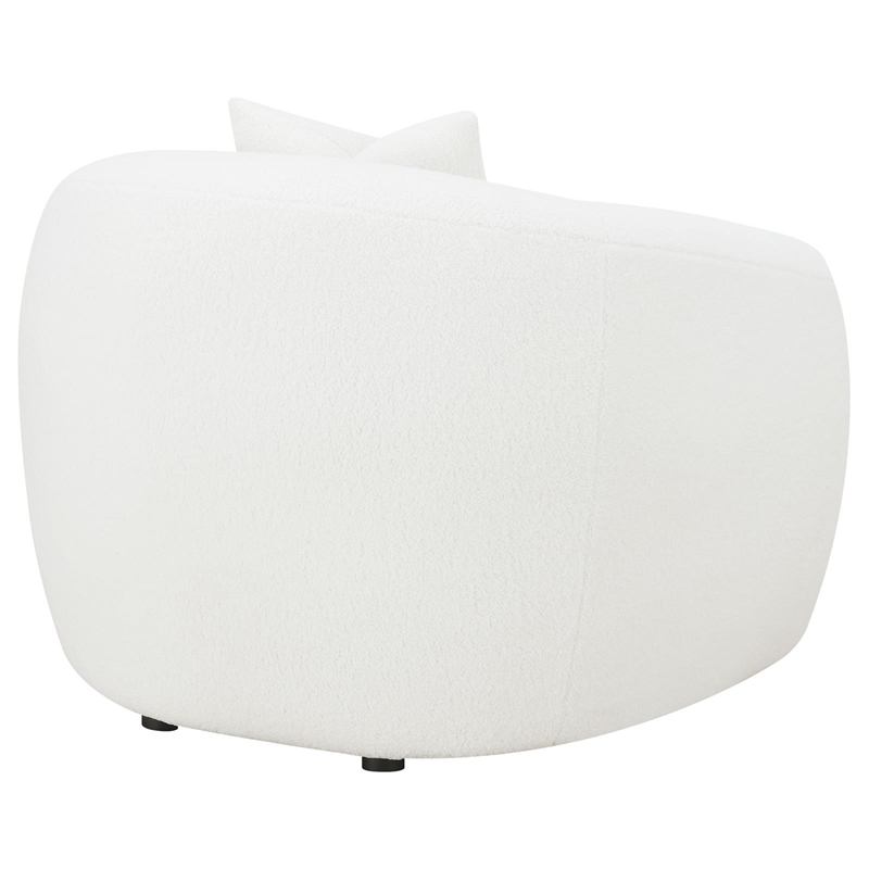 Pemberly Row Set of 2 Faux Sheepskin Upholstered Accent Chairs in Natural