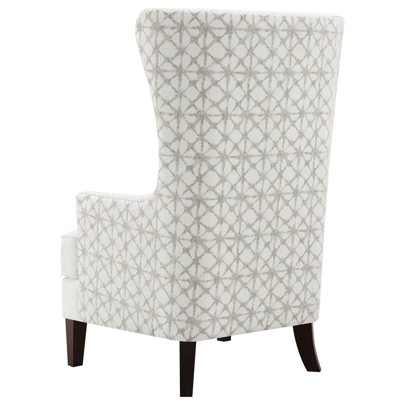 Pemberly Row Set of 2 Upholstered High Wingback Accent Chairs in Latte