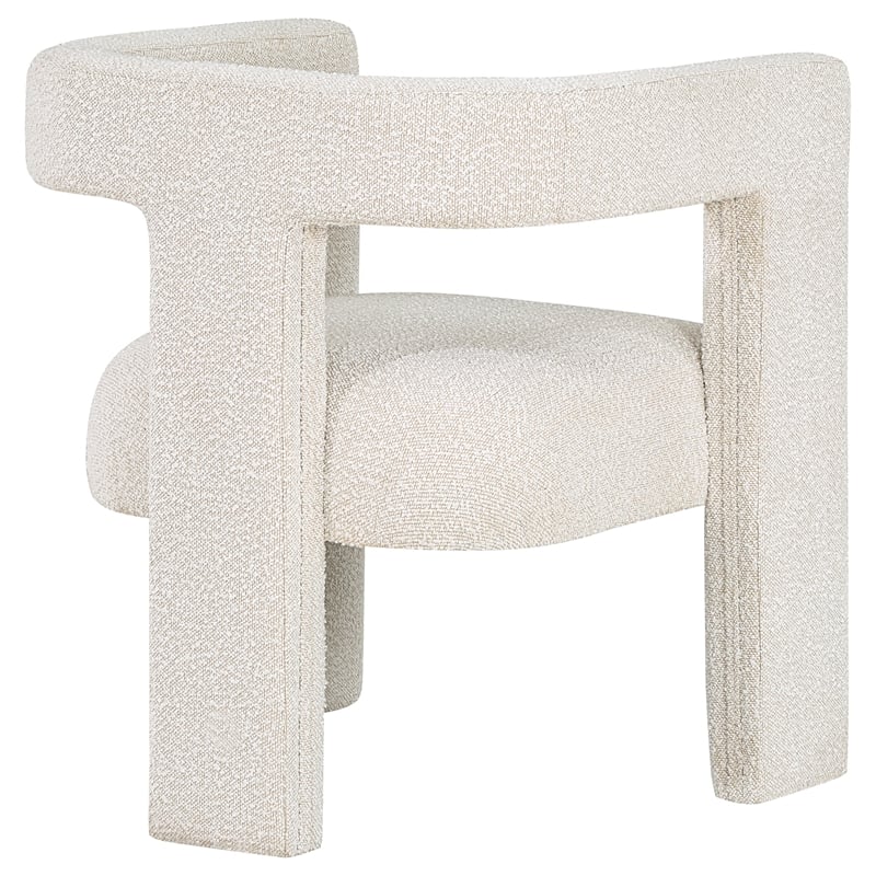 Pemberly Row Set of 2 Boucle Upholstered Accent Side Chairs in White
