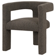 Pemberly Row Set of 2 Boucle Upholstered Accent Side Chairs in Chocolate Brown