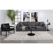 Pemberly Row Set of 2 Modern Upholstered Armless Chairs in Black