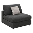 Pemberly Row Set of 2 Modern Upholstered Armless Chairs in Charcoal