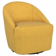 Pemberly Row Set of 2 Upholstered Barrel Accent Swivel Chairs in Mustard Yellow