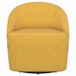 Pemberly Row Set of 2 Upholstered Barrel Accent Swivel Chairs in Mustard Yellow