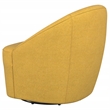 Pemberly Row Set of 2 Upholstered Barrel Accent Swivel Chairs in Mustard Yellow