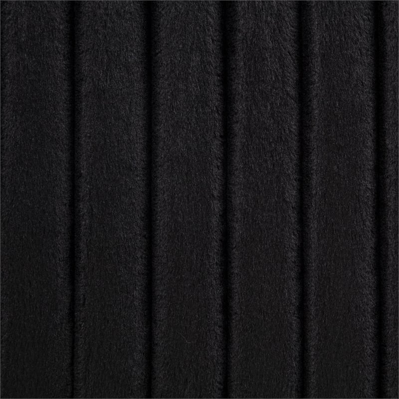 Pemberly Row Set of 2 Corduroy Fabric Swivel Accent Arm Chairs in Black