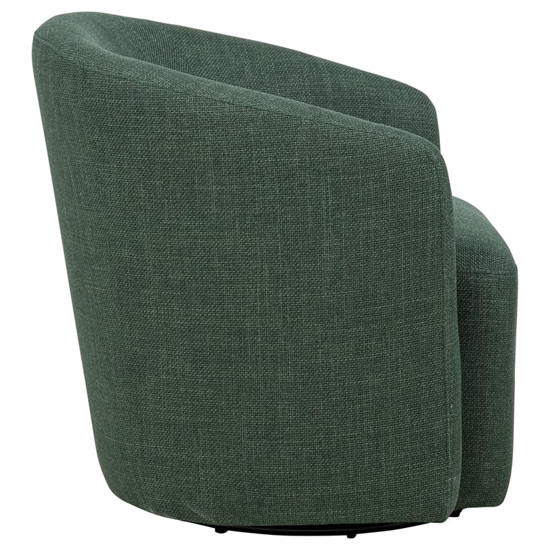 Pemberly Row Set of 2 Transitional Fabric Swivel Accent Chairs in Green