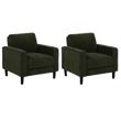 Pemberly Row Set of 2 Fabric Track Arm Accent Chairs in Matcha Green