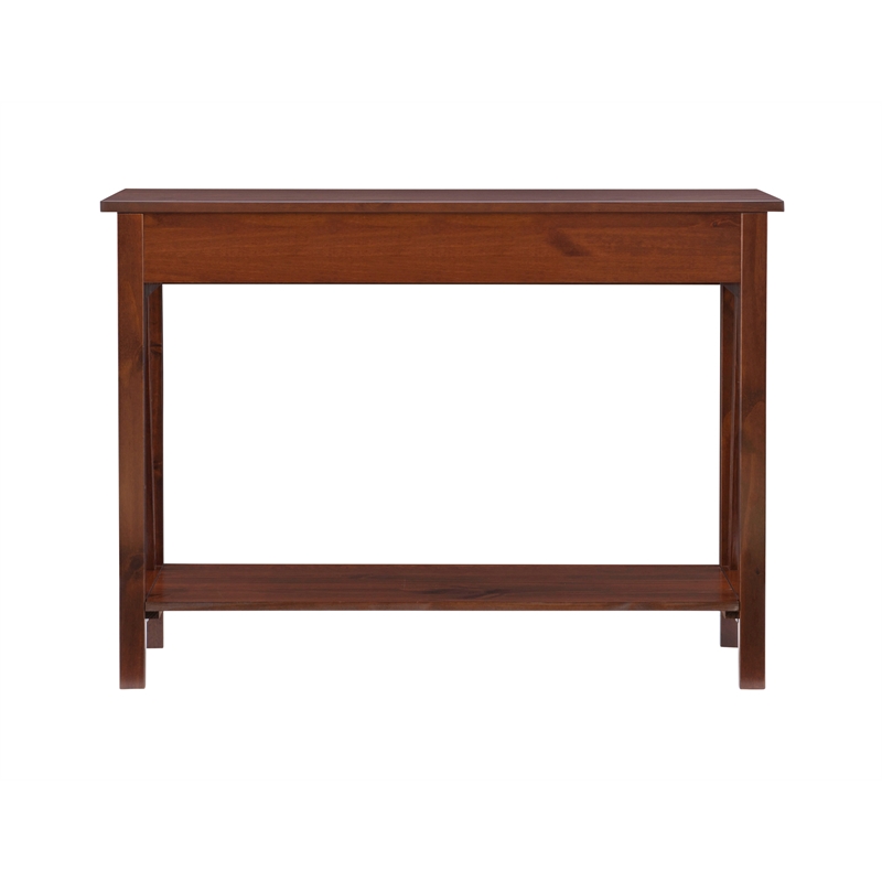 Pemberly Row 5-Piece Wood Living Room Furniture Set in Tobacco Brown