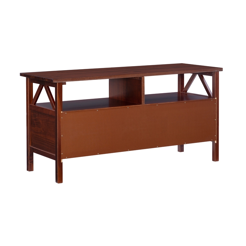 Pemberly Row 5-Piece Wood Living Room Furniture Set in Tobacco Brown