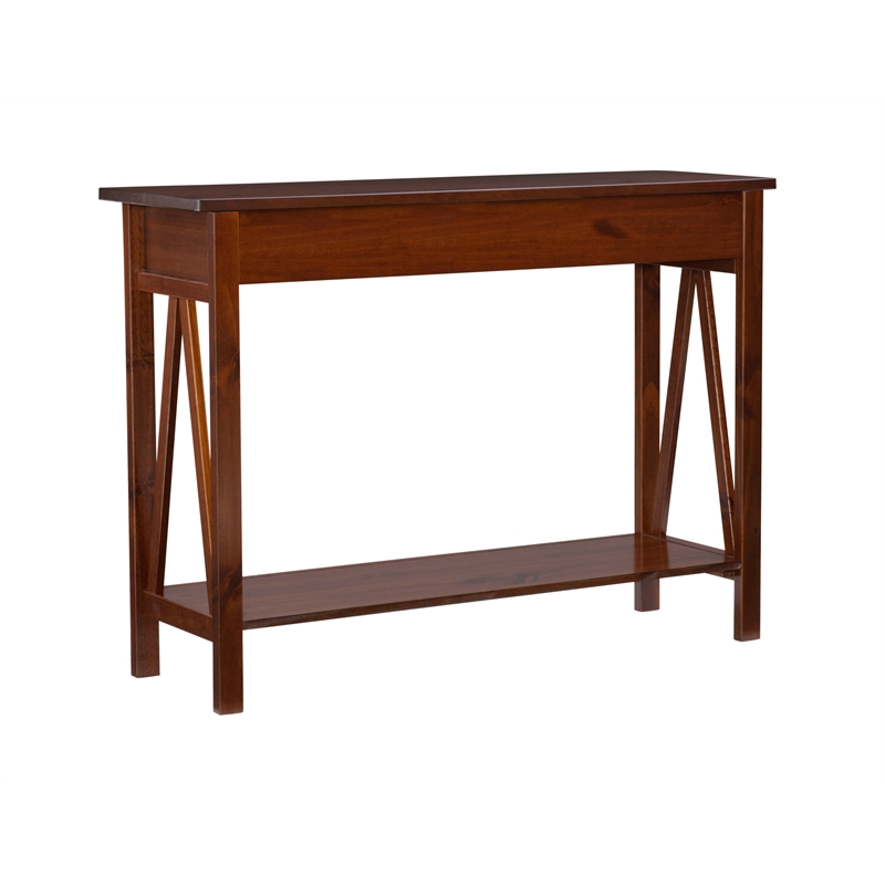Pemberly Row 5-Piece Wood Living Room Furniture Set in Tobacco Brown