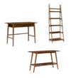 Pemberly Row 3-Piece Wood Living Room Furniture Set in Walnut Brown