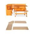 Pemberly Row 4-Piece Corner Natural Dining Nook with Cushion Set in Beige