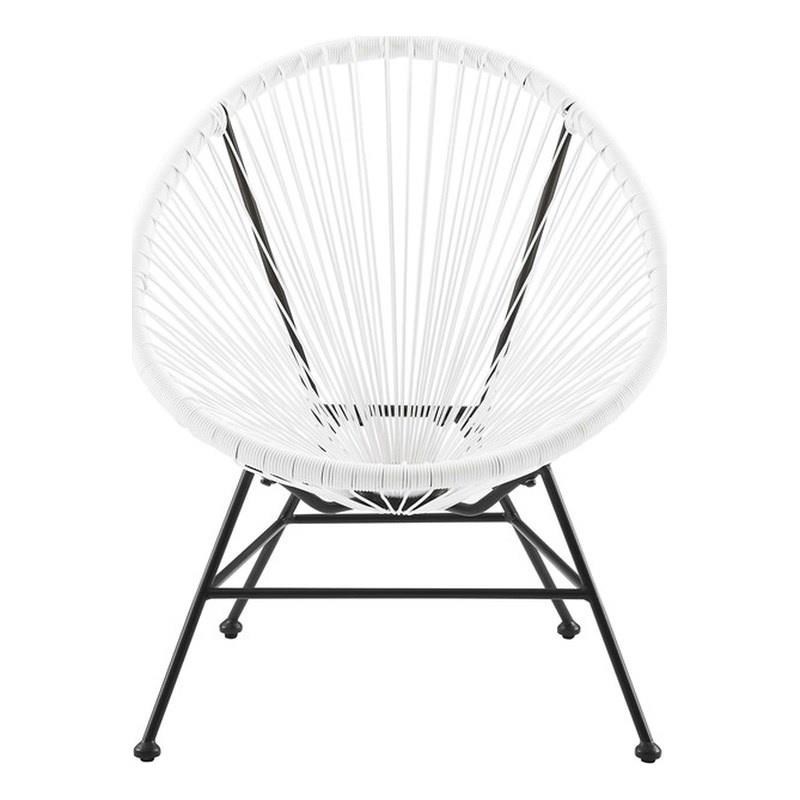Pemberly Row Set of 3 Outdoor Wicker Roping Steel Frame Oval Chairs & Loveseat