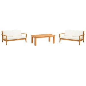 Pemberly Row Set of 3 Outdoor 18&quot High Coffee Table & 2-Seater Sofas