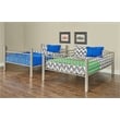Pemberly Row Set of 2 Metal Youth Cabinet & Full Over Full Bunk Bed with Ladder