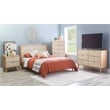 Pemberly Row Set of 4-Piece Woven Rattan Cane Queen Bedroom Set in Natural