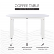 Pemberly Row 4-Piece Adirondack Acacia Wood Outdoor Seating & Table Set in White