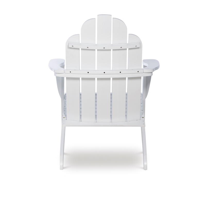 Pemberly Row 4-Piece Adirondack Acacia Wood Outdoor Seating & Table Set in White