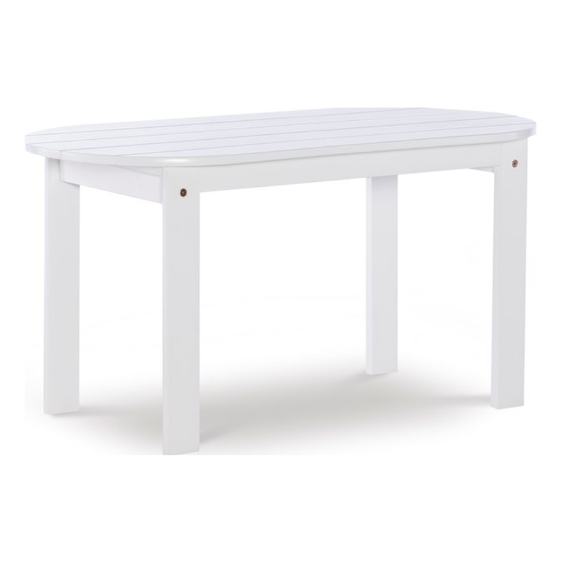 Pemberly Row 4-Piece Adirondack Acacia Wood Outdoor Seating & Table Set in White