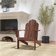 Pemberly Row 4-Piece Adirondack Wood Outdoor Seating & Table Set in Brown