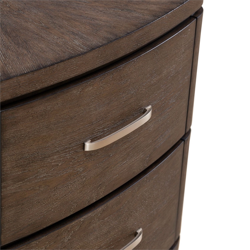 Pemberly Row Set of 3 King Panel Bed & Nightstands with Charging Station - Brown