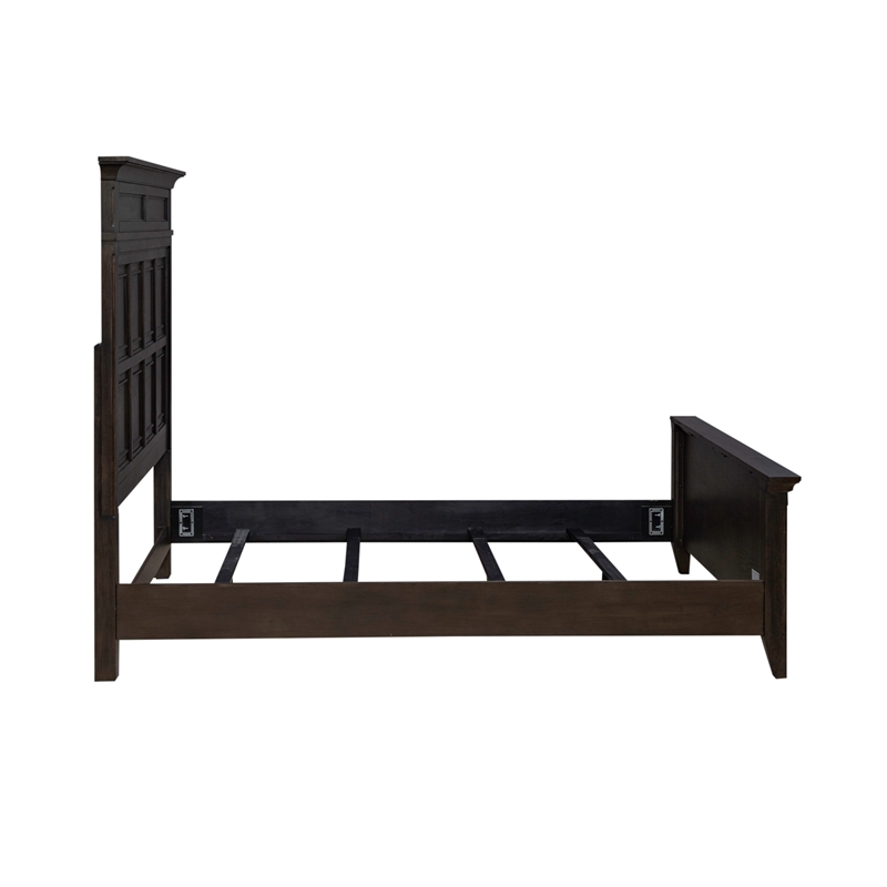 Pemberly Row Set of 4 Queen Panel Bed & Dresser & Chests with Charging Station