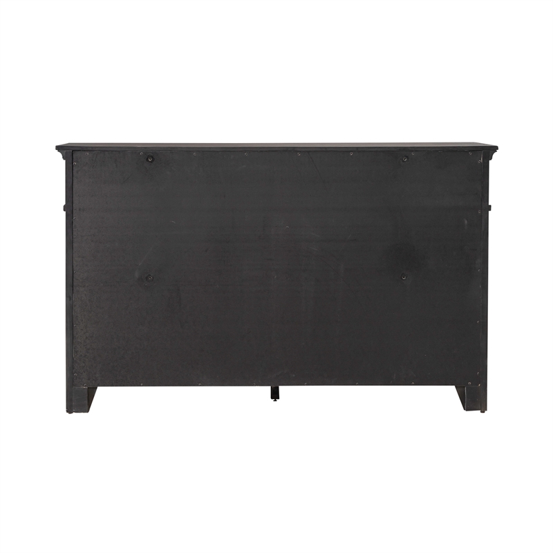 Pemberly Row Set of 4 Queen Panel Bed & Dresser & Chests with Charging Station