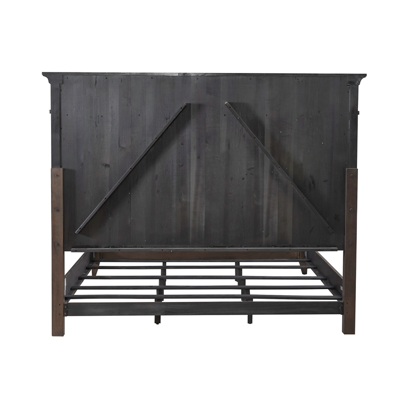 Pemberly Row Set of 4 King Panel Bed & Dresser & Chests with Charging Station