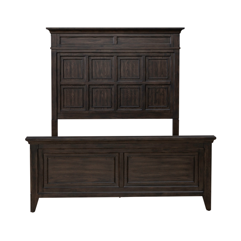 Pemberly Row Set of 3 Queen Panel Bed & Nightstands with Charging Station