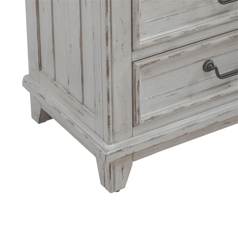 Pemberly Row Set of 3 King Panel Bed & Nightstands with Charging Station