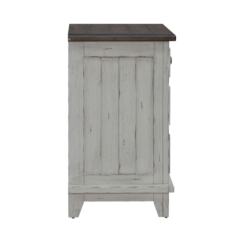 Pemberly Row Set of 3 King Panel Bed & Nightstands with Charging Station