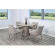 Pemberly Row Modern Solid Wood Round Dining Set in Natural Finish