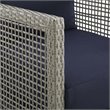Pemberly Row Modern Rattan & Fabric Outdoor Patio Sofa in Gray and Navy
