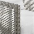 Pemberly Row Modern Rattan & Fabric Outdoor Patio Sofa in Gray and White
