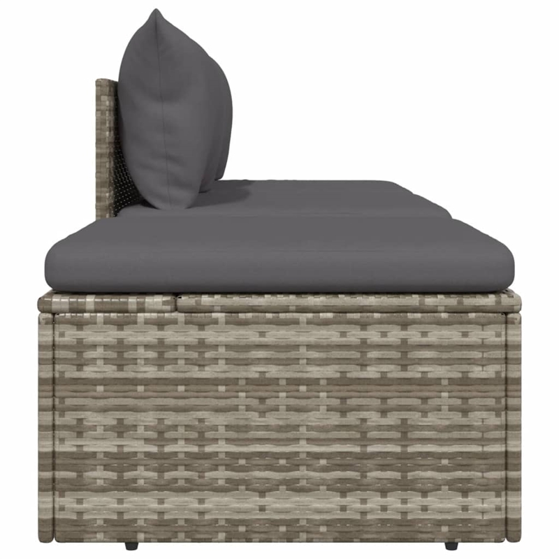 Pemberly Row Rattan & Powder-Coated Steel Polyester & Pvc Garden Lounge Set Gray