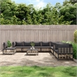 Pemberly Row Garden Lounge Set Set of 11 in Anthracite & Dark Gray