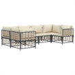 Pemberly Row Contemporary Garden Lounge Set in Anthracite/Gray