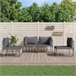 Pemberly Row Contemporary Garden Lounge Set in Anthracite/Gray
