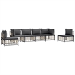 Pemberly Row Contemporary Garden Lounge Set in Anthracite/Gray