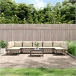 Pemberly Row Contemporary Garden Lounge Set in Anthracite/Gray