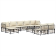 Pemberly Row Garden Lounge Set Set of 10 in Anthracite Poly Rattan Large