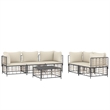 Pemberly Row Contemporary Garden Lounge Set in Anthracite/Gray