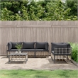 Pemberly Row Contemporary Garden Lounge Set in Anthracite/Gray