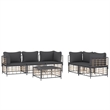 Pemberly Row Contemporary Garden Lounge Set in Anthracite/Gray