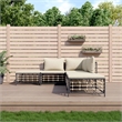 Pemberly Row Contemporary Garden Lounge Set in Anthracite/Gray