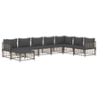 Pemberly Row Contemporary Garden Lounge Set in Anthracite/Gray
