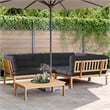 Pemberly Row Solid Acacia Wood Medium Modular Pallet Sofa Set in Anthracite