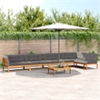 Pemberly Row Acacia Wood With Cushions Pallet Sofa Set in Gray & Natural Wood